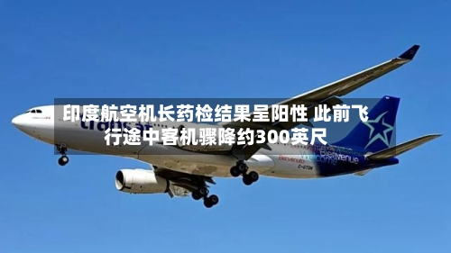 印度航空机长药检结果呈阳性 此前飞行途中客机骤降约300英尺