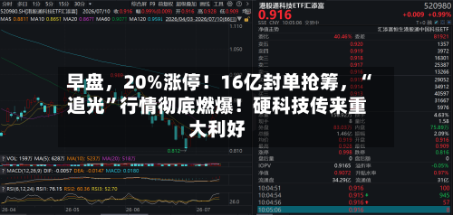 早盘，20%涨停！16亿封单抢筹，“追光	”行情彻底燃爆！硬科技传来重大利好-第3张图片