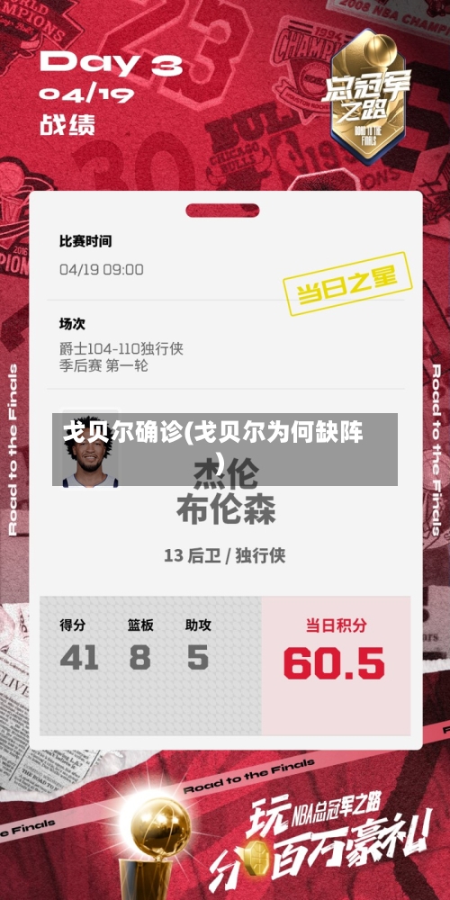 戈贝尔确诊(戈贝尔为何缺阵)