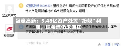 冠豪高新：5.48亿资产处置“扮靓”利润，现金流仍未回正-第3张图片