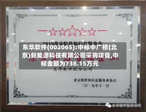 东华软件(002065):中标中广核(北京)新能源科技有限公司采购项目,中标金额为738.15万元