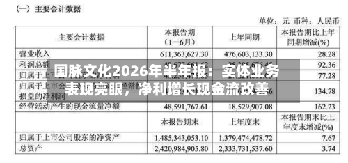 国脉文化2026年半年报：实体业务表现亮眼，净利增长现金流改善-第3张图片