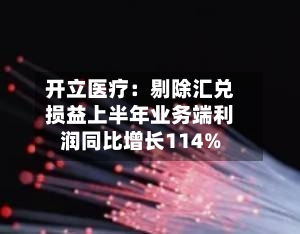 开立医疗:剔除汇兑损益上半年业务端利润同比增长114%-第2张图片