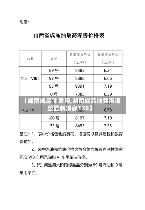 【湖南成品油费用,湖南成品油费用调整最新消息128】-第2张图片