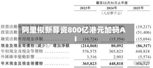 阿里拟新募资800亿港元加码AI