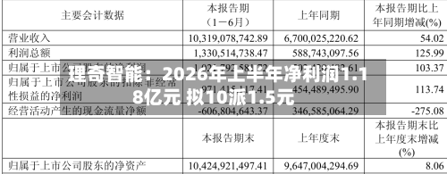 理奇智能：2026年上半年净利润1.18亿元 拟10派1.5元-第3张图片