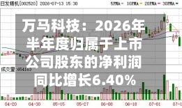 万马科技:2026年半年度归属于上市公司股东的净利润同比增长6.40%-第1张图片