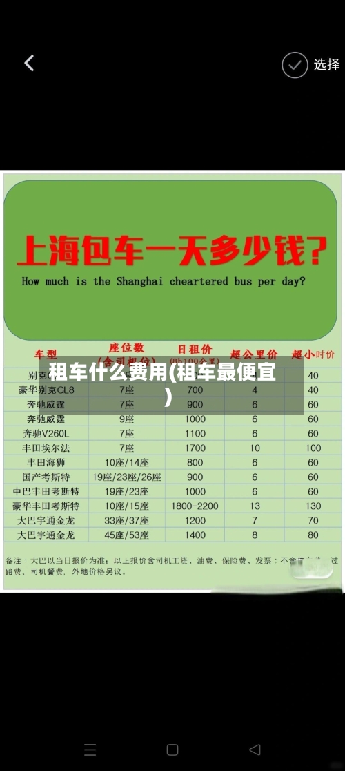 租车什么费用(租车最便宜)