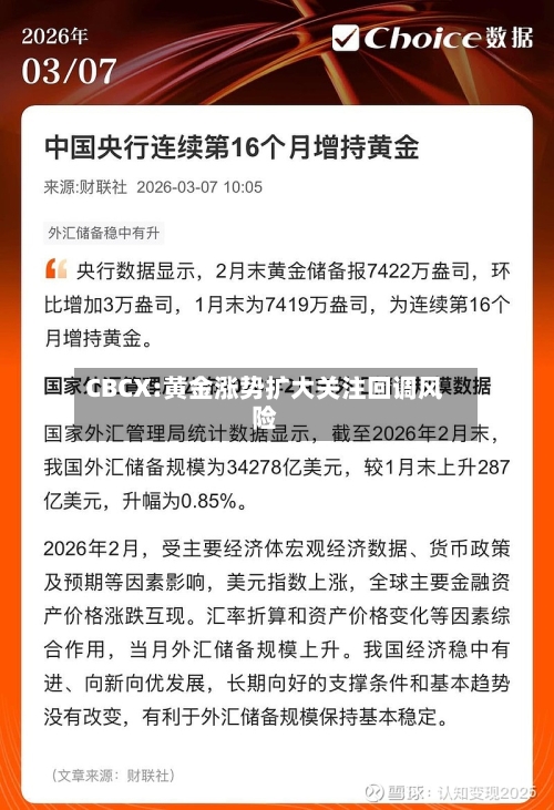 CBCX:黄金涨势扩大关注回调风险-第1张图片