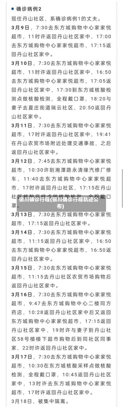 银川确诊行程(银川确诊行程轨迹公布)