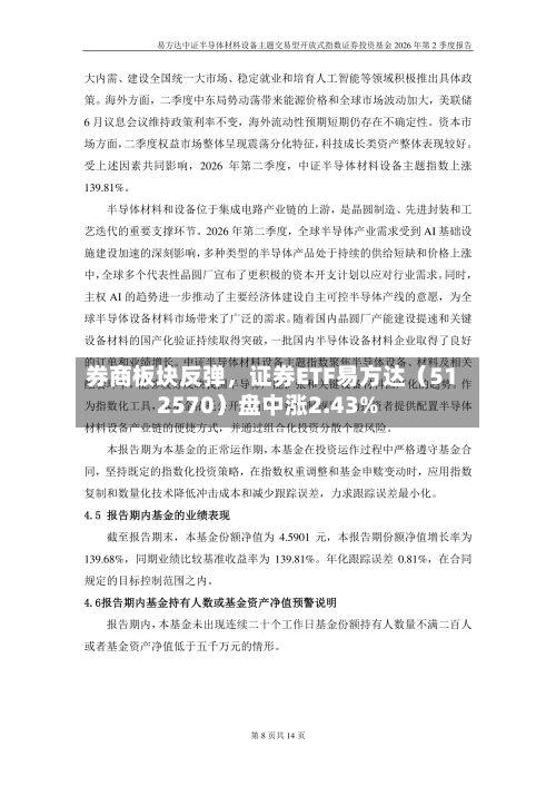 券商板块反弹，证券ETF易方达（512570）盘中涨2.43%-第2张图片