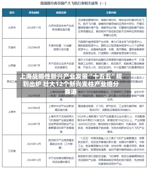 上海战略性新兴产业发展“十五五	”规划出炉 壮大12个新兴支柱产业细分赛道-第3张图片