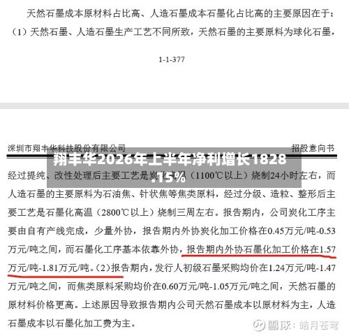 翔丰华2026年上半年净利增长1828.15%-第3张图片