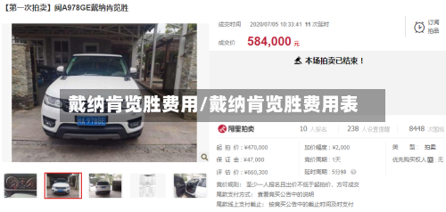 戴纳肯览胜费用/戴纳肯览胜费用表