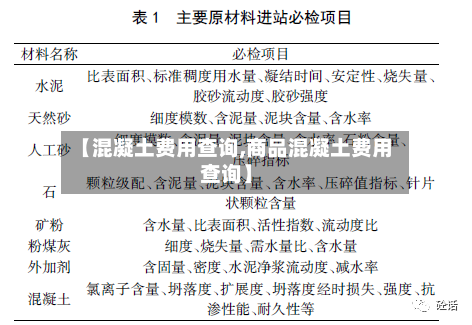 【混凝土费用查询,商品混凝土费用查询】