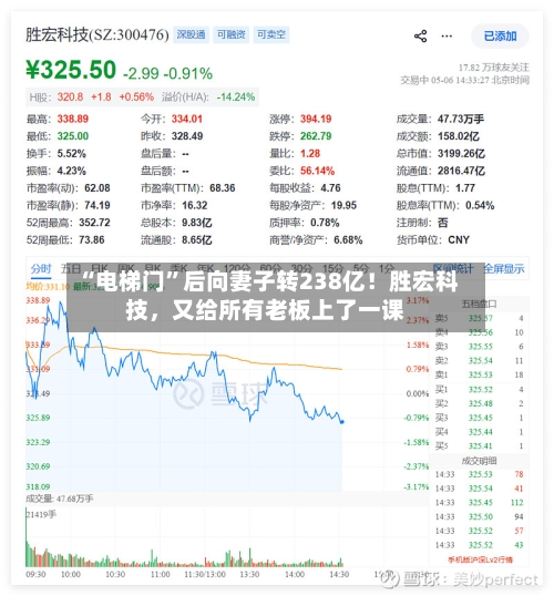 “电梯门”后向妻子转238亿！胜宏科技，又给所有老板上了一课