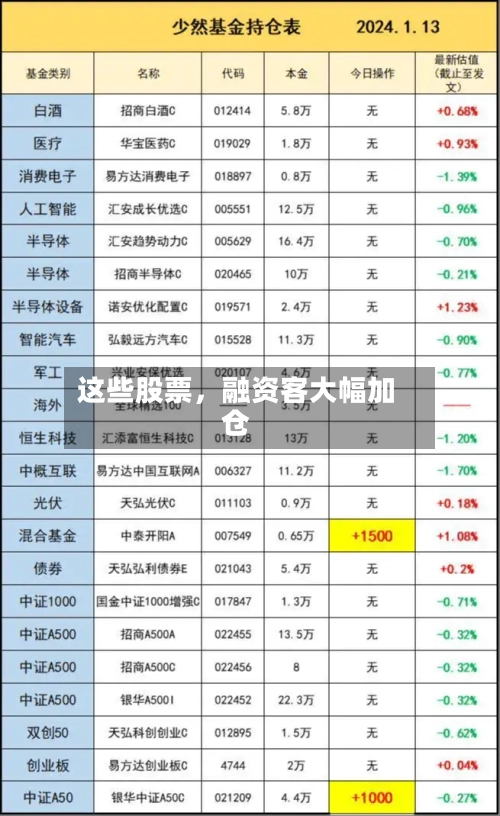 这些股票，融资客大幅加仓