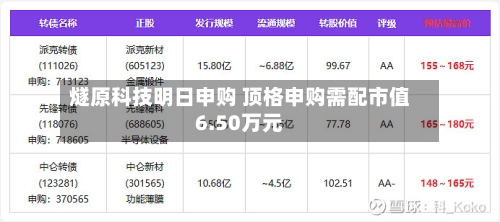 燧原科技明日申购 顶格申购需配市值6.50万元