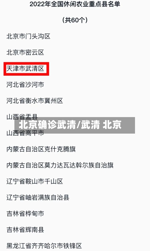 北京确诊武清/武清 北京