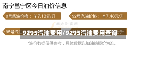 9295汽油费用/9295汽油费用查询