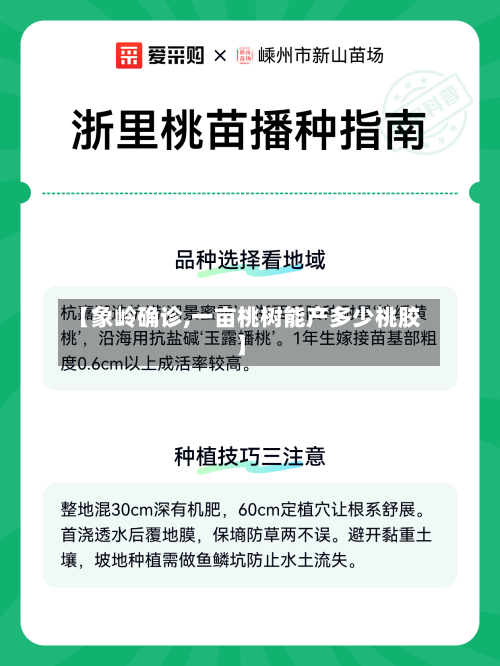 【象岭确诊,一亩桃树能产多少桃胶】