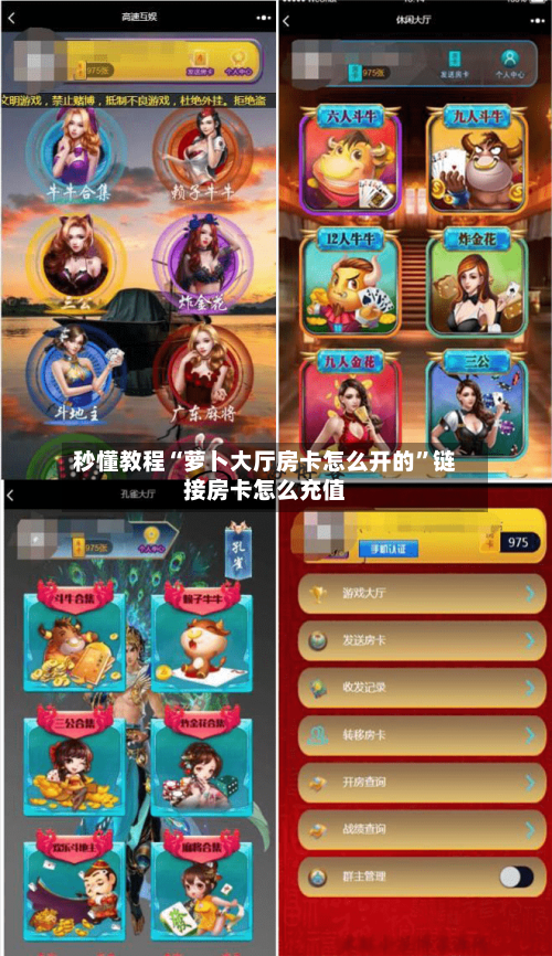 秒懂教程“萝卜大厅房卡怎么开的”链接房卡怎么充值