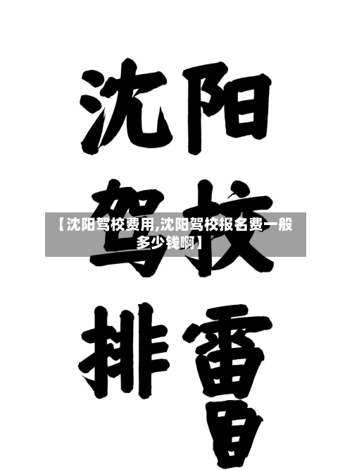 【沈阳驾校费用,沈阳驾校报名费一般多少钱啊】