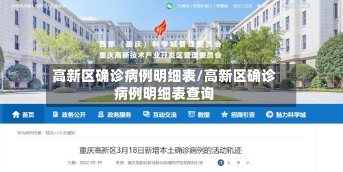 高新区确诊病例明细表/高新区确诊病例明细表查询