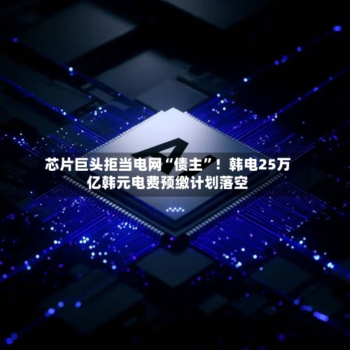 芯片巨头拒当电网“债主”！韩电25万亿韩元电费预缴计划落空-第3张图片