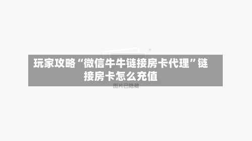 玩家攻略“微信牛牛链接房卡代理”链接房卡怎么充值-第3张图片