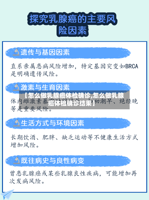 【怎么做乳腺癌体检确诊,怎么做乳腺癌体检确诊结果】