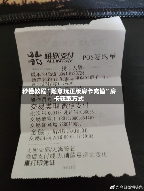 秒懂教程“随意玩正版房卡充值”房卡获取方式-第2张图片