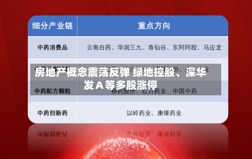 房地产概念震荡反弹 绿地控股、深华发Ａ等多股涨停-第2张图片