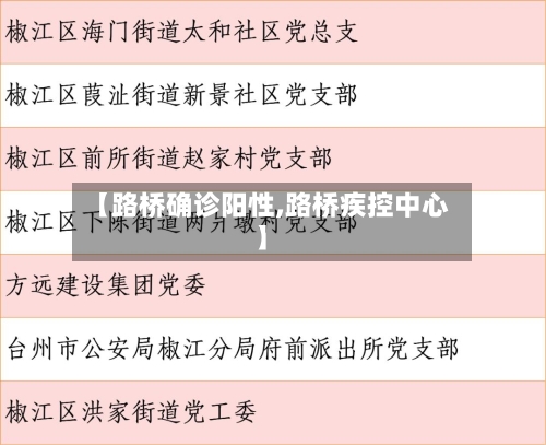 【路桥确诊阳性,路桥疾控中心】-第3张图片