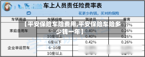 【平安保险车险费用,平安保险车险多少钱一年】-第2张图片