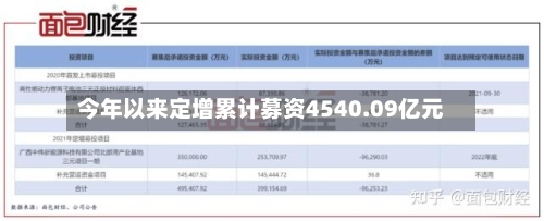 今年以来定增累计募资4540.09亿元-第3张图片