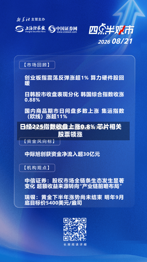 日经225指数收盘上涨0.8% 芯片相关股票领涨-第2张图片