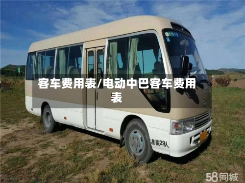 客车费用表/电动中巴客车费用表