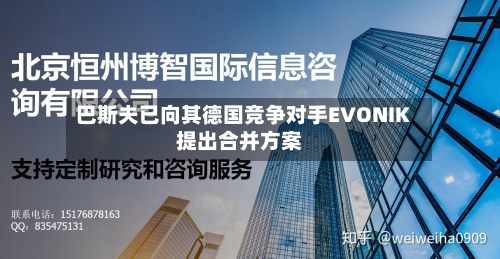 巴斯夫已向其德国竞争对手EVONIK提出合并方案-第1张图片