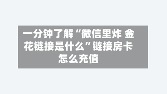 一分钟了解“微信里炸 金花链接是什么”链接房卡怎么充值-第2张图片