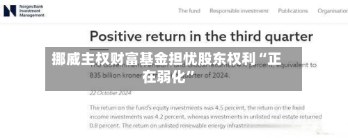 挪威主权财富基金担忧股东权利“正在弱化	”-第3张图片