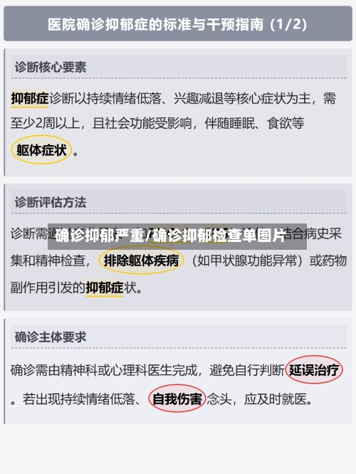 确诊抑郁严重/确诊抑郁检查单图片