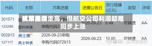 机票费用
或将继续走高,但航空公司利润却难同步上涨