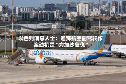 以色列消息人士：迪拜航空副驾驶作案动机是“为加沙复仇	”-第2张图片