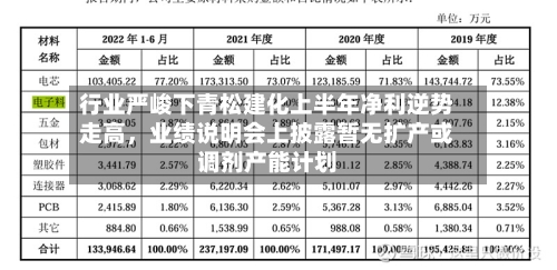 行业严峻下青松建化上半年净利逆势走高，业绩说明会上披露暂无扩产或调剂产能计划-第3张图片