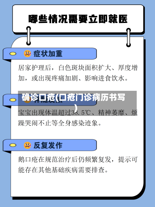 确诊口疮(口疮门诊病历书写)